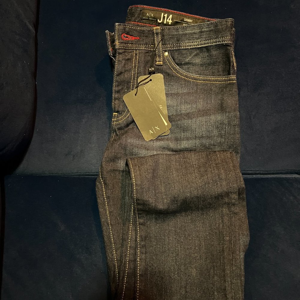 New NWT Armani Exchange Skinny J14 Denim Indigo Pants $120